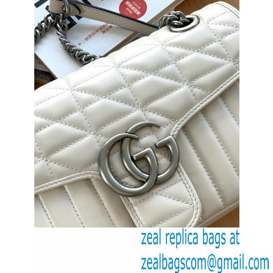 Gucci Aria Collection GG Marmont Small Shoulder Bag 443497 White 2021