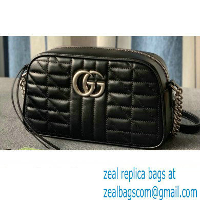 Gucci Aria Collection GG Marmont Small Shoulder Bag 447632 Black 2021
