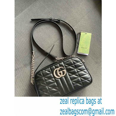 Gucci Aria Collection GG Marmont Small Shoulder Bag 447632 Black 2021