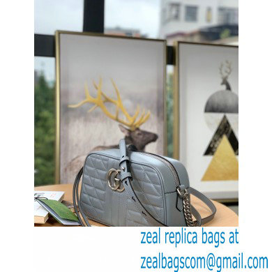 Gucci Aria Collection GG Marmont Small Shoulder Bag 447632 Grey 2021