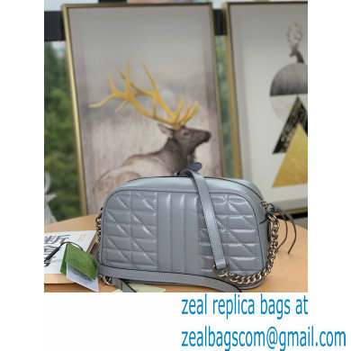 Gucci Aria Collection GG Marmont Small Shoulder Bag 447632 Grey 2021