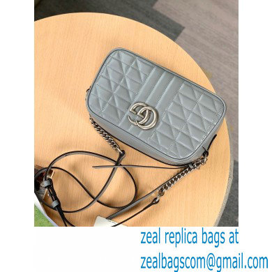 Gucci Aria Collection GG Marmont Small Shoulder Bag 447632 Grey 2021