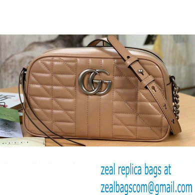 Gucci Aria Collection GG Marmont Small Shoulder Bag 447632 Rose Beige 2021