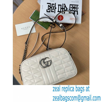 Gucci Aria Collection GG Marmont Small Shoulder Bag 447632 White 2021