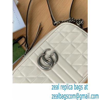 Gucci Aria Collection GG Marmont Small Shoulder Bag 447632 White 2021