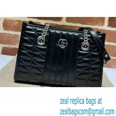 Gucci Aria Collection GG Marmont Small Tote Bag 681483 Black 2021