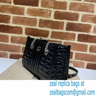 Gucci Aria Collection GG Marmont Small Tote Bag 681483 Black 2021