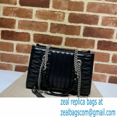 Gucci Aria Collection GG Marmont Small Tote Bag 681483 Black 2021
