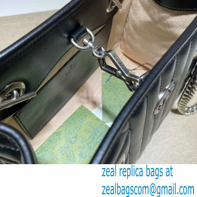Gucci Aria Collection GG Marmont Small Tote Bag 681483 Black 2021