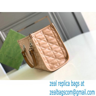 Gucci Aria Collection GG Marmont Small Tote Bag 681483 Rose Beige 2021