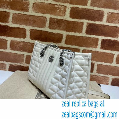 Gucci Aria Collection GG Marmont Small Tote Bag 681483 White 2021