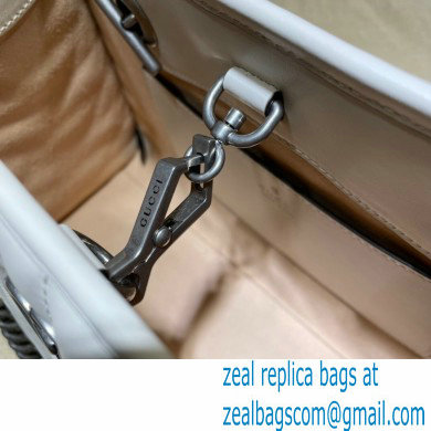 Gucci Aria Collection GG Marmont Small Tote Bag 681483 White 2021