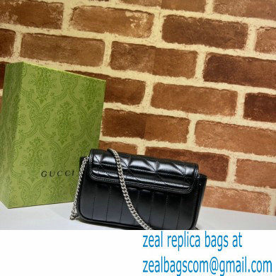 Gucci Aria Collection GG Marmont Super Mini Shoulder Bag 476433 Black 2021