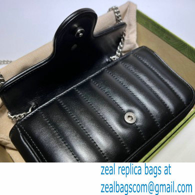 Gucci Aria Collection GG Marmont Super Mini Shoulder Bag 476433 Black 2021