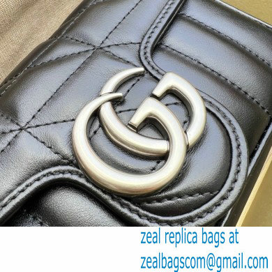 Gucci Aria Collection GG Marmont Super Mini Shoulder Bag 476433 Black 2021