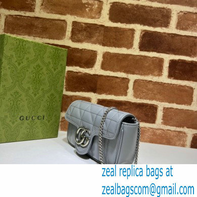Gucci Aria Collection GG Marmont Super Mini Shoulder Bag 476433 Grey 2021