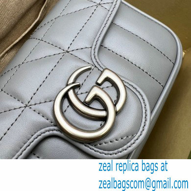 Gucci Aria Collection GG Marmont Super Mini Shoulder Bag 476433 Grey 2021
