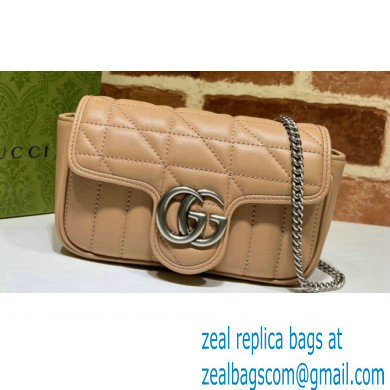 Gucci Aria Collection GG Marmont Super Mini Shoulder Bag 476433 Rose Beige 2021 - Click Image to Close