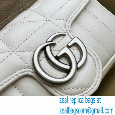 Gucci Aria Collection GG Marmont Super Mini Shoulder Bag 476433 White 2021 - Click Image to Close