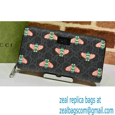 Gucci Bestiary Zip Around Wallet with Bees 451273 2021 - Click Image to Close