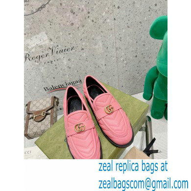 Gucci Chevron Leather Loafers with Double G 670399 Pink 2021