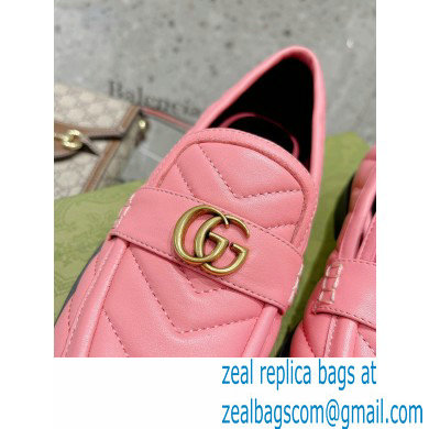 Gucci Chevron Leather Loafers with Double G 670399 Pink 2021