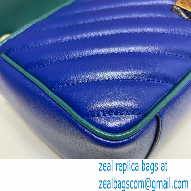 Gucci Diagonal GG Marmont Small Shoulder Bag 443497 Blue 2021