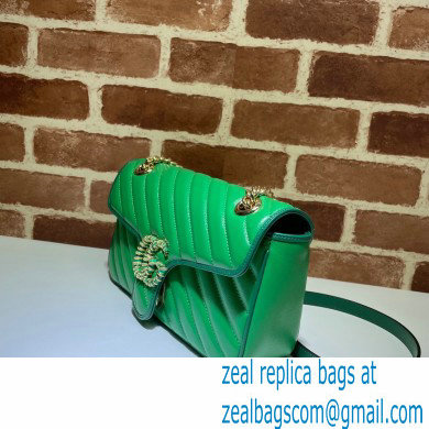 Gucci Diagonal GG Marmont Small Shoulder Bag 443497 Green 2021 - Click Image to Close