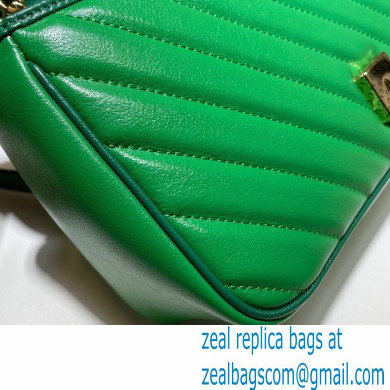 Gucci Diagonal GG Marmont Small Shoulder Bag 443497 Green 2021 - Click Image to Close