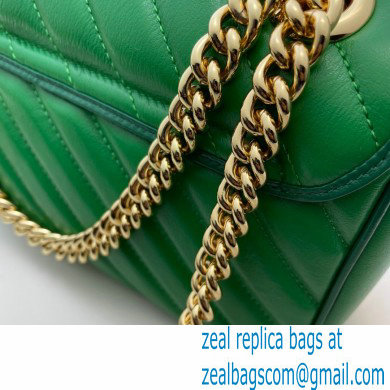 Gucci Diagonal GG Marmont Small Shoulder Bag 443497 Green 2021 - Click Image to Close