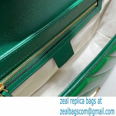 Gucci Diagonal GG Marmont Small Shoulder Bag 443497 Green 2021 - Click Image to Close