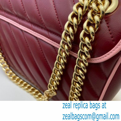 Gucci Diagonal GG Marmont Small Shoulder Bag 443497 Red/Pink 2021 - Click Image to Close