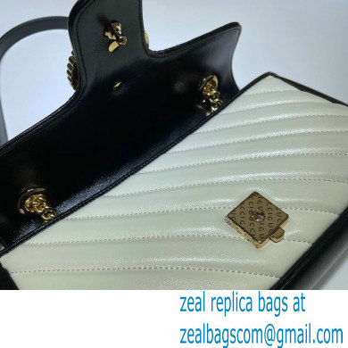 Gucci Diagonal GG Marmont Small Shoulder Bag 443497 Yellow/White/Black 2021 - Click Image to Close