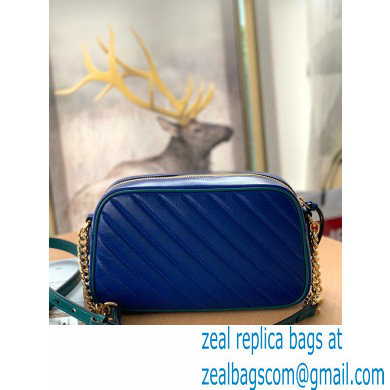 Gucci Diagonal GG Marmont Small Shoulder Bag 447632 Blue 2021 - Click Image to Close