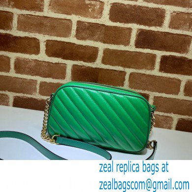 Gucci Diagonal GG Marmont Small Shoulder Bag 447632 Green 2021