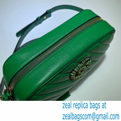 Gucci Diagonal GG Marmont Small Shoulder Bag 447632 Green 2021 - Click Image to Close