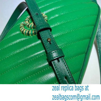 Gucci Diagonal GG Marmont Small Shoulder Bag 447632 Green 2021