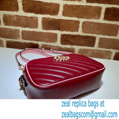 Gucci Diagonal GG Marmont Small Shoulder Bag 447632 Red/Pink 2021