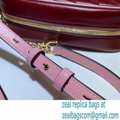 Gucci Diagonal GG Marmont Small Shoulder Bag 447632 Red/Pink 2021 - Click Image to Close