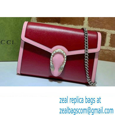 Gucci Dionysus Mini Chain Bag 401231 Leather Red/Pink 2021 - Click Image to Close