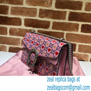 Gucci Dionysus Small Shoulder Bag 400249 Leather GG Heart Pink 2021