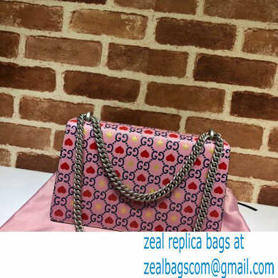 Gucci Dionysus Small Shoulder Bag 400249 Leather GG Heart Pink 2021