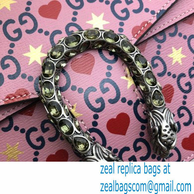 Gucci Dionysus Small Shoulder Bag 400249 Leather GG Heart Pink 2021