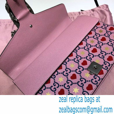 Gucci Dionysus Small Shoulder Bag 400249 Leather GG Heart Pink 2021