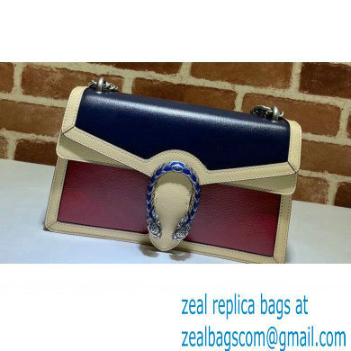 Gucci Dionysus Small Shoulder Bag 400249 Leather Navy Blue/Beige/Red 2021