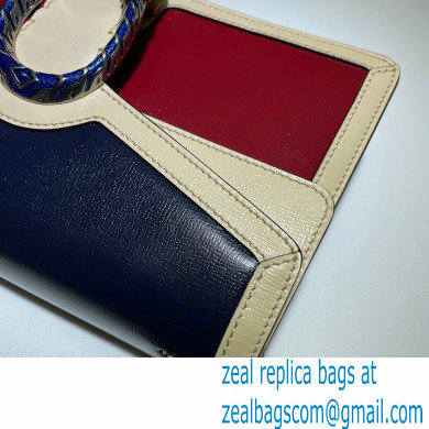 Gucci Dionysus Small Shoulder Bag 400249 Leather Navy Blue/Beige/Red 2021