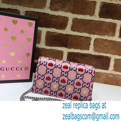 Gucci Dionysus Super Mini Shoulder Bag 476432 Leather GG Heart Pink 2021