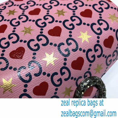 Gucci Dionysus Super Mini Shoulder Bag 476432 Leather GG Heart Pink 2021