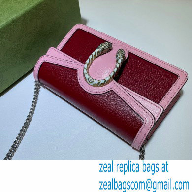 Gucci Dionysus Super Mini Shoulder Bag 476432 Leather Red/Pink 2021