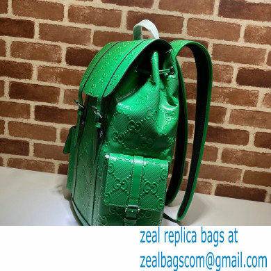 Gucci GG Embossed Backpack Bag 625770 Green 2021